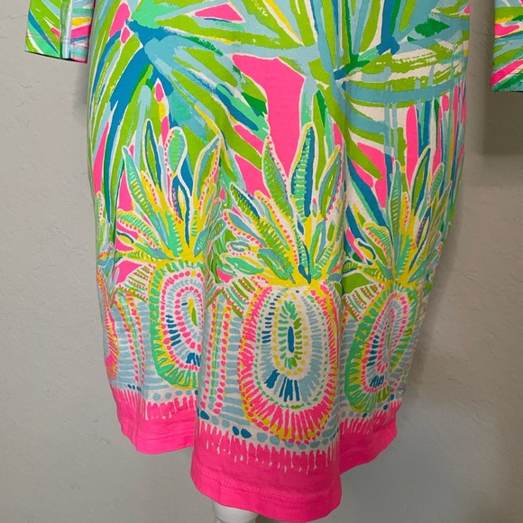 Lilly Pulitzer Beacon Dress Tiki Pink Royal Lime - Picture 7 of 13
